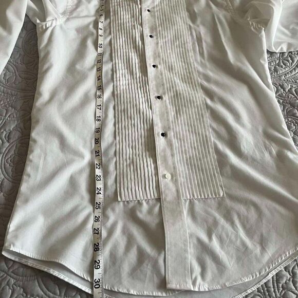 Men's white NEIL ALLYN tuxedo shirt in a regular cut, wing collar Sz. S- 38/31 - Picture 9 of 11